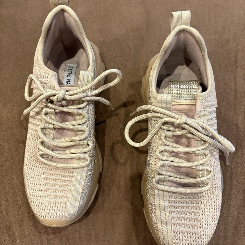 Steve Madden Women's Beige Knit Sneakers